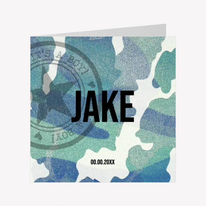 Geboortekaartje Camouflage 10x10 Dubbel