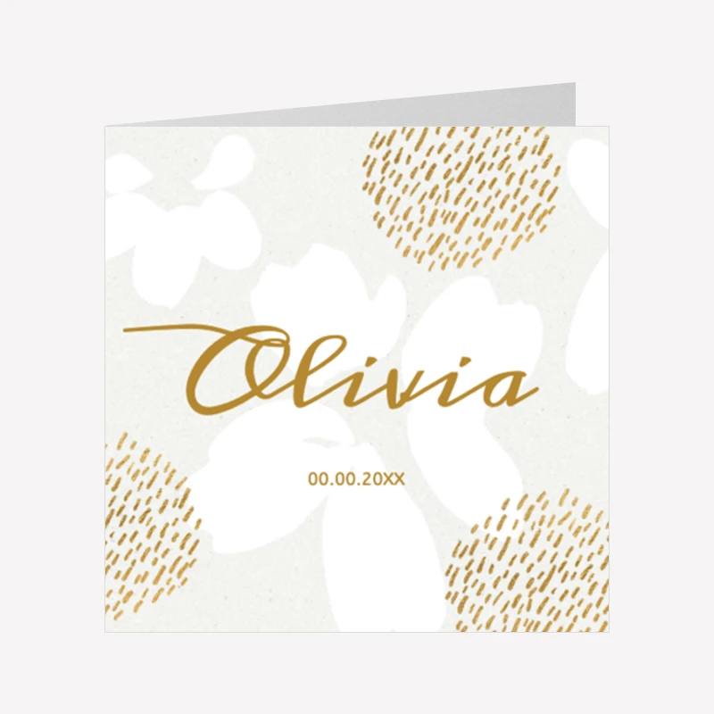 Geboortekaartje Bloemen Abstract 14x14 Dubbel