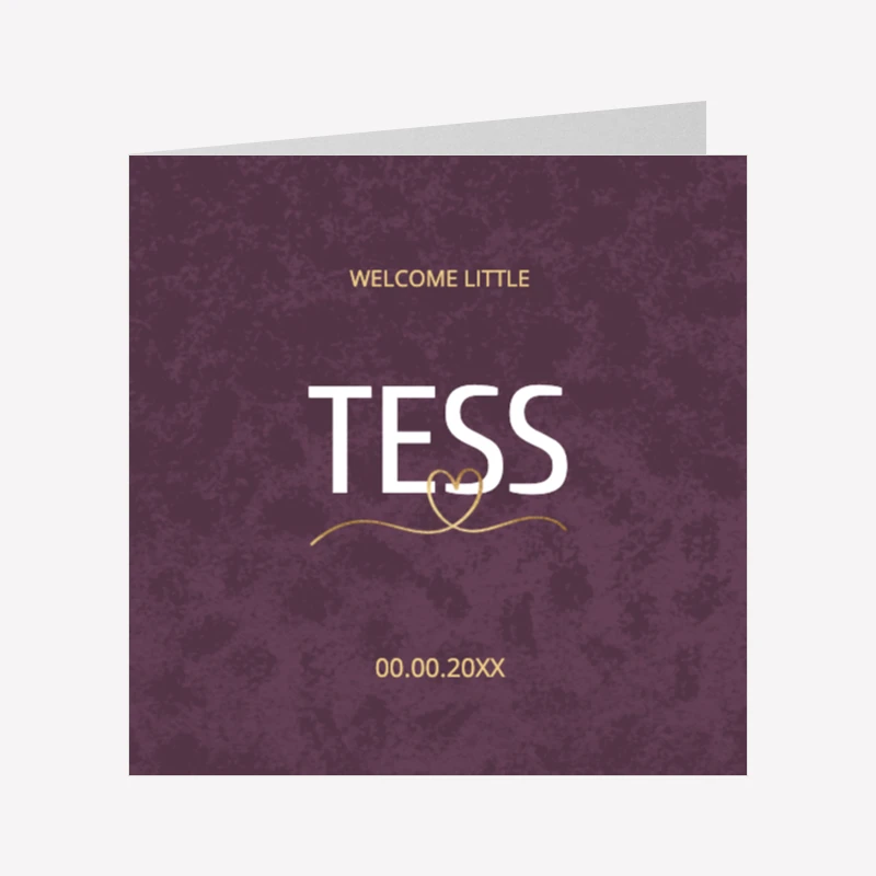 Geboortekaartje Stoer Panter Paars 14x14 Dubbel