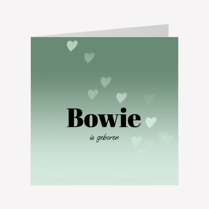 Geboortekaartje Verloop Groen 14x14 Dubbel