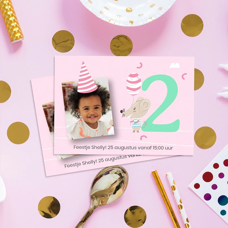 Uitnodigingen kinderfeestje maken en ontwerpen met eigen foto