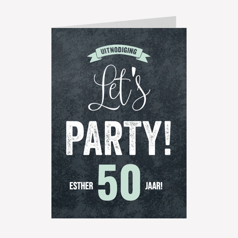 Verjaardag Uitnodiging Lets Party A6 Staand Dubbel