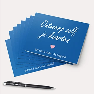 Kaarten maken Dubbel Liggend A5 set 8 stuks