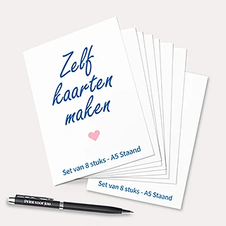 Kaarten maken Enkel Staand A5 set 8 stuks