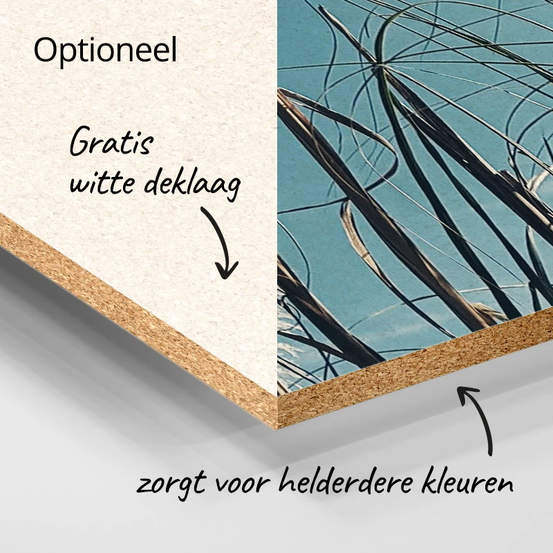 foto op Kurk prikbord bedrukken met witte deklaag