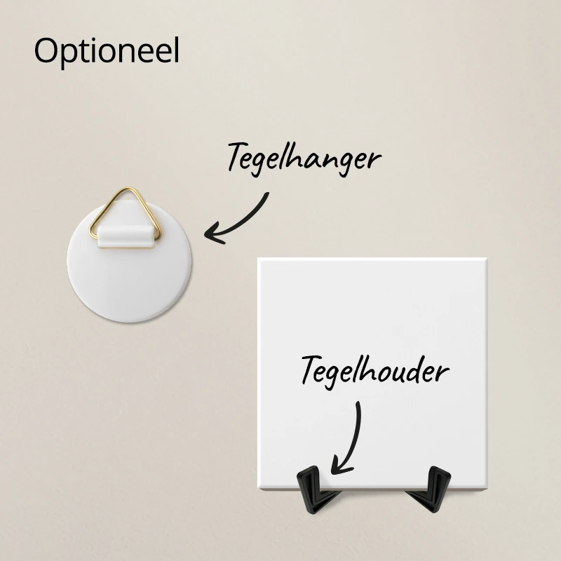 Tegeltje met hanger of houder
