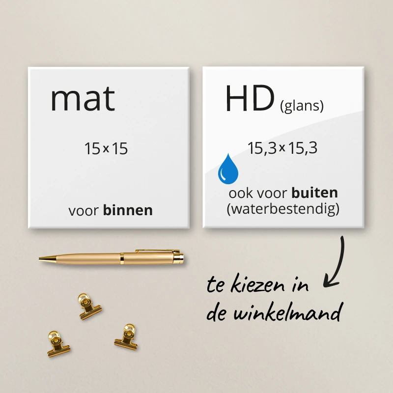 Tegeltjes keuze mat of hd glans
