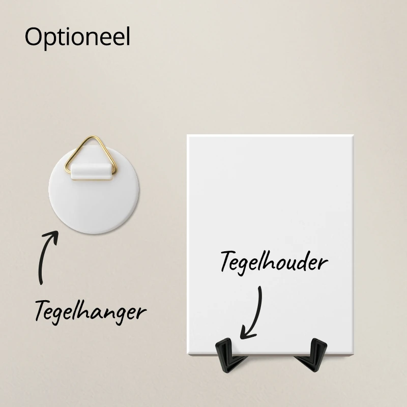 Tegeltje met hanger of houder