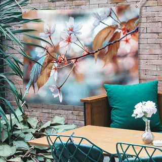 Poster voor in de tuin met je eigen foto op tuindoek