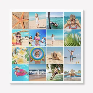 Canvas met 16 foto's collage 60x60