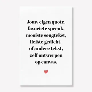 Tekst Canvas 60x90 met hartje