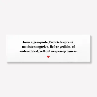 Tekst Canvas 90x30 met hartje