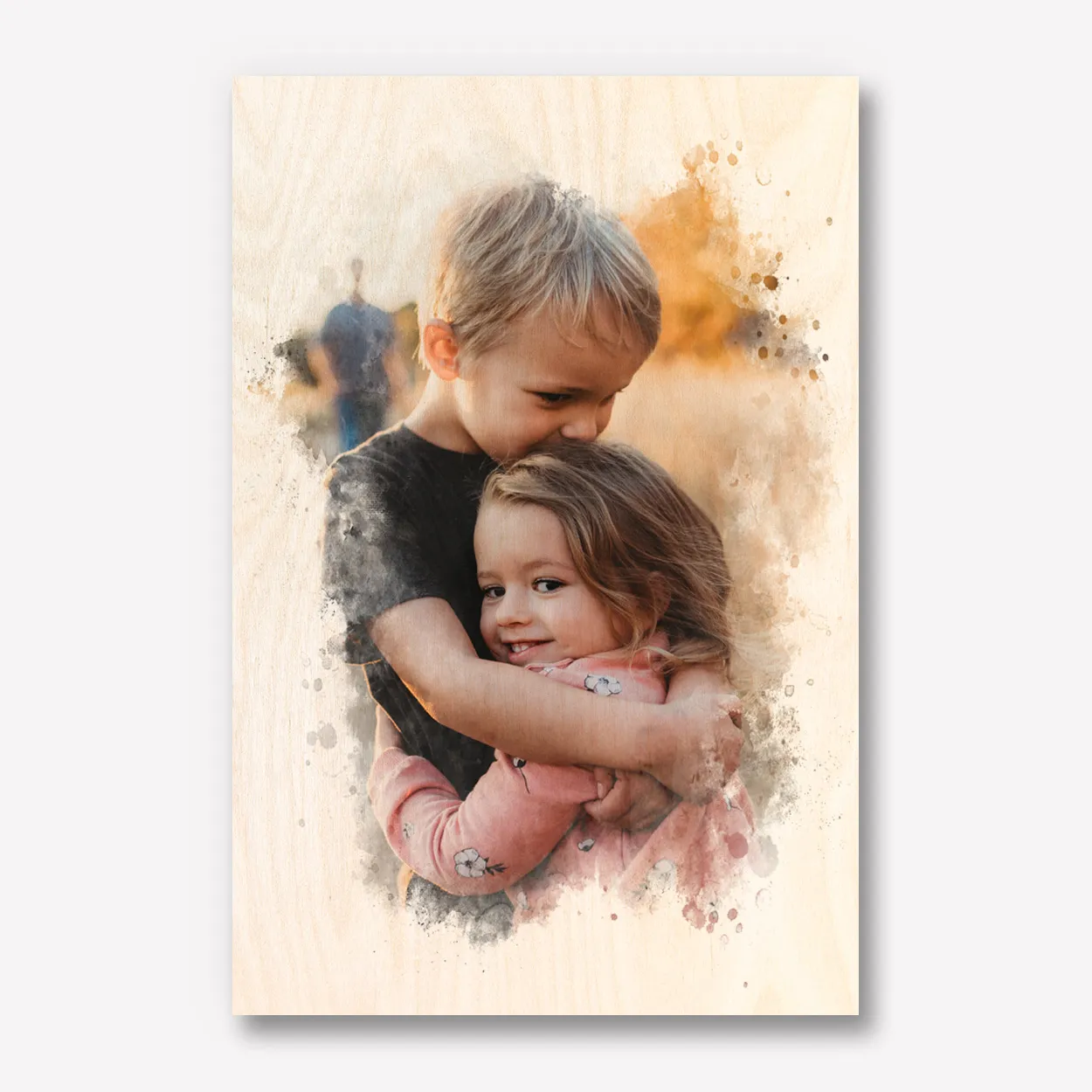 Waterverf Foto op Hout 20x30