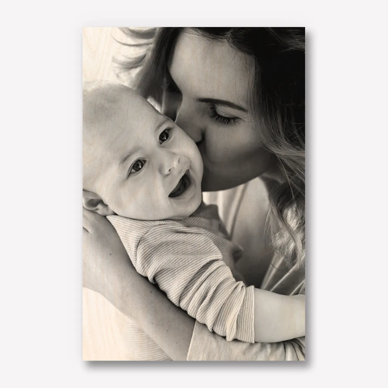 Foto op hout zwart wit 20x30
