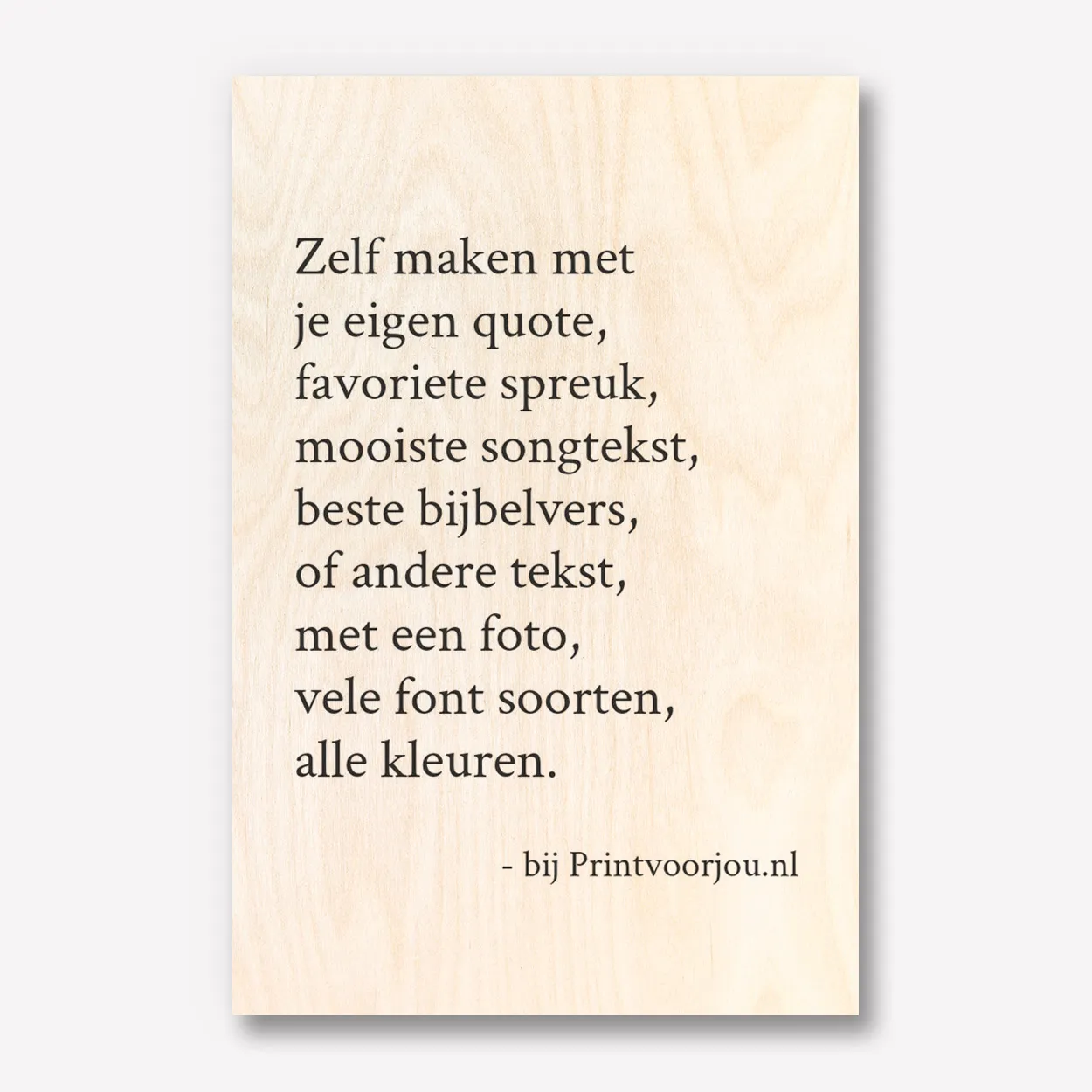 Hout met tekst 20x30