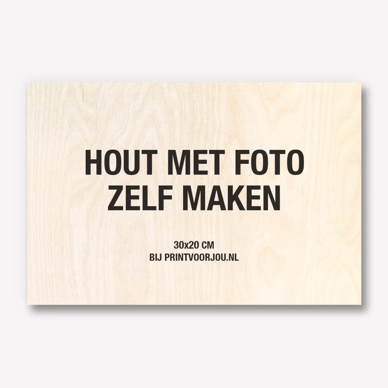 Foto en tekst op hout maken 30x20