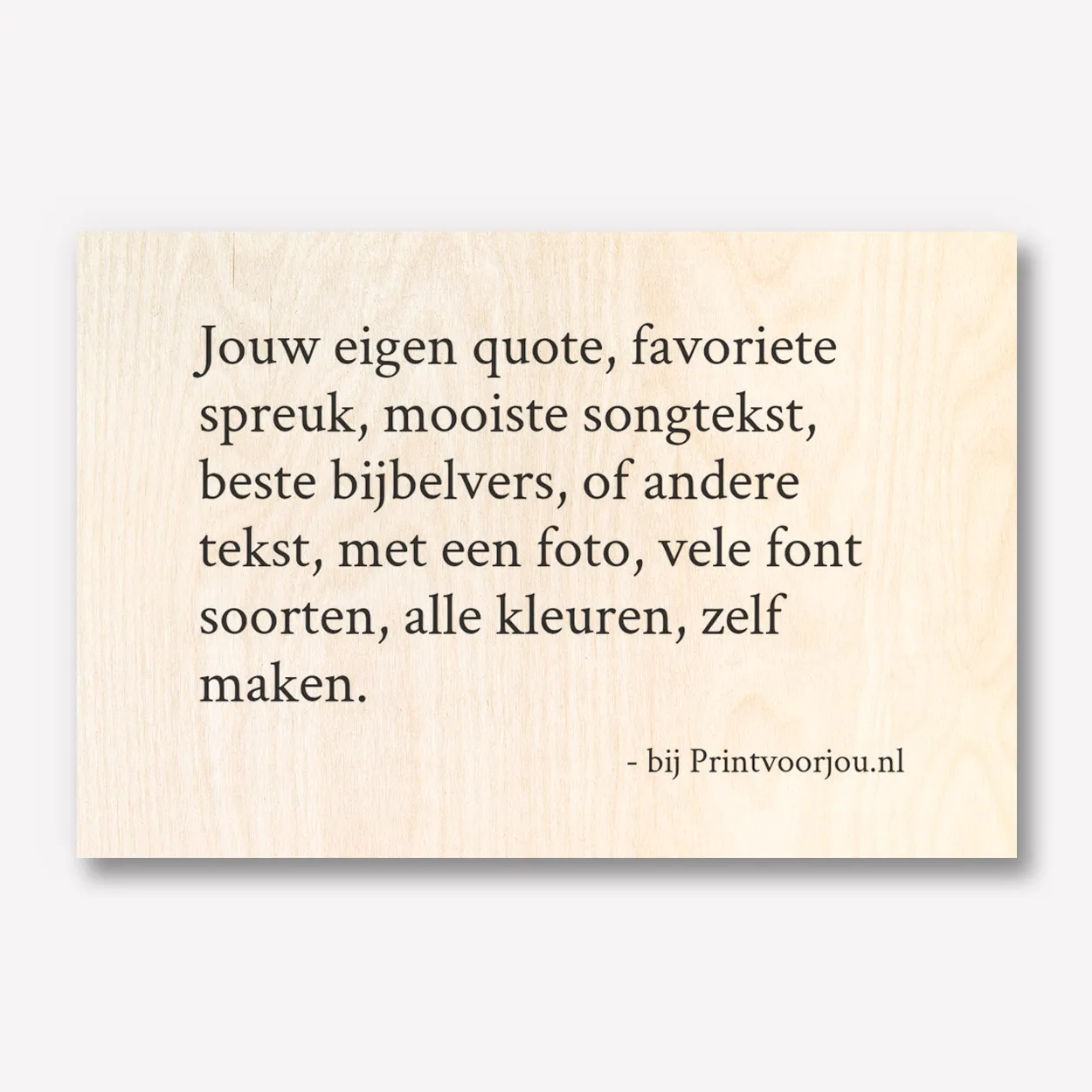 Hout met tekst 30x20