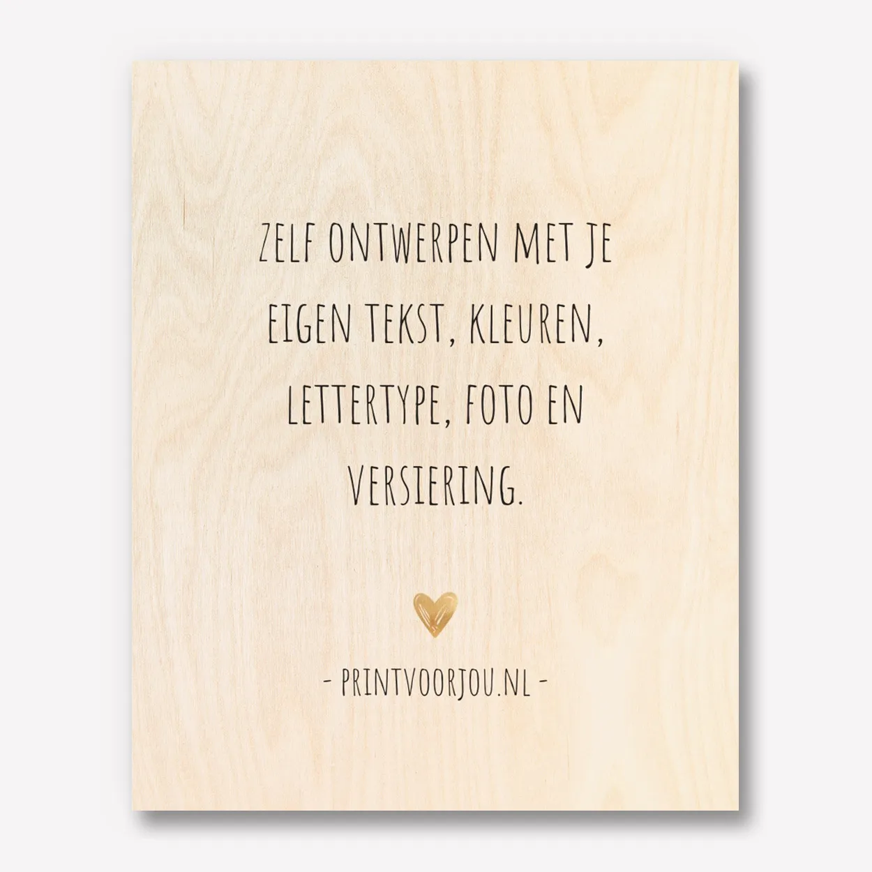 Beige Hout met tekst 30x40