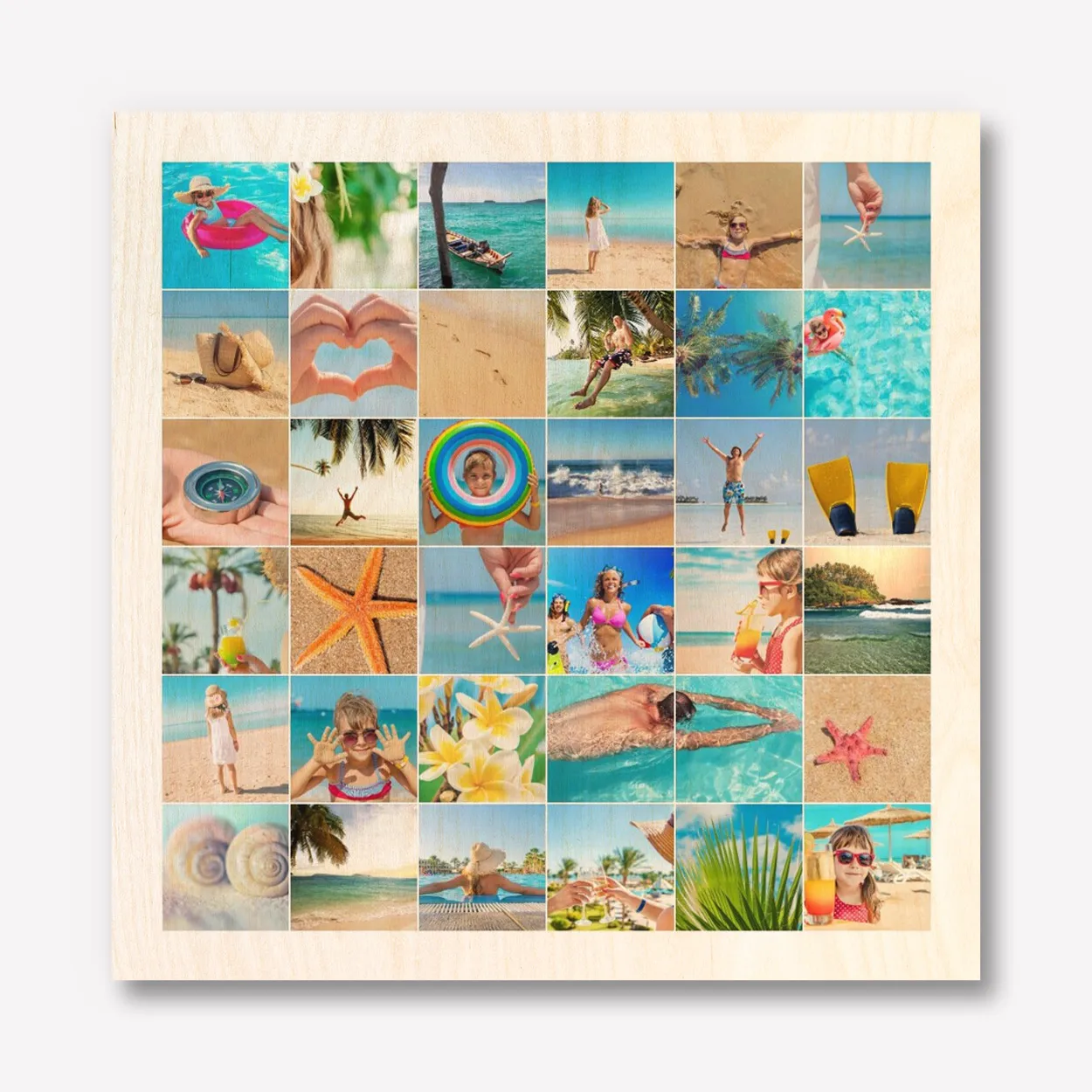 Foto Collage op Hout 40x40 