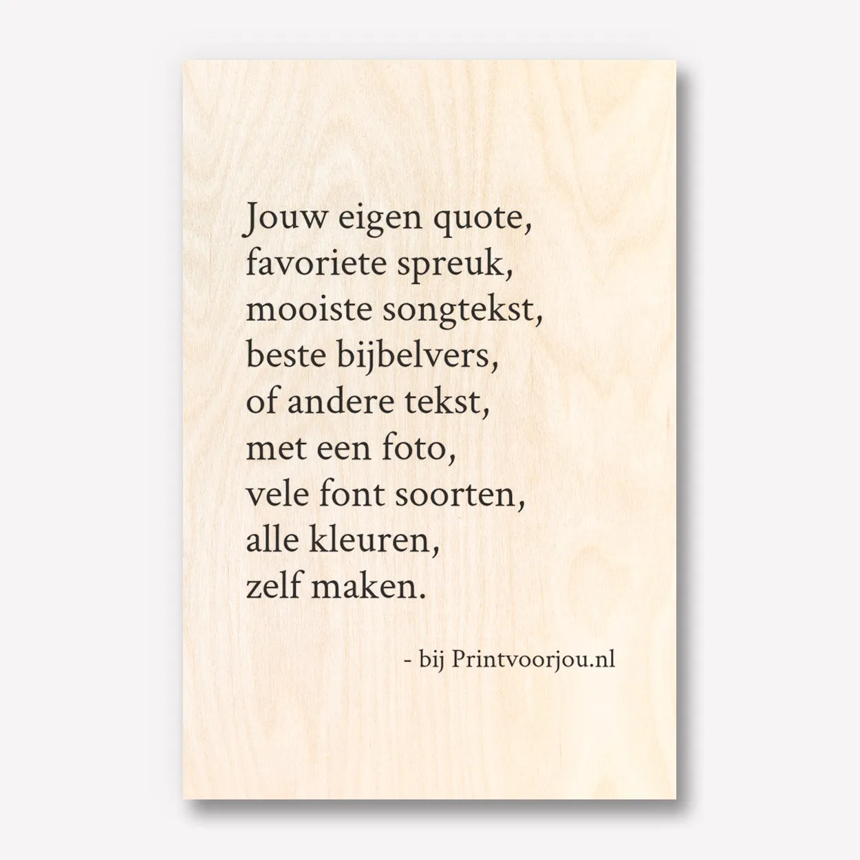 Hout met tekst 40x60