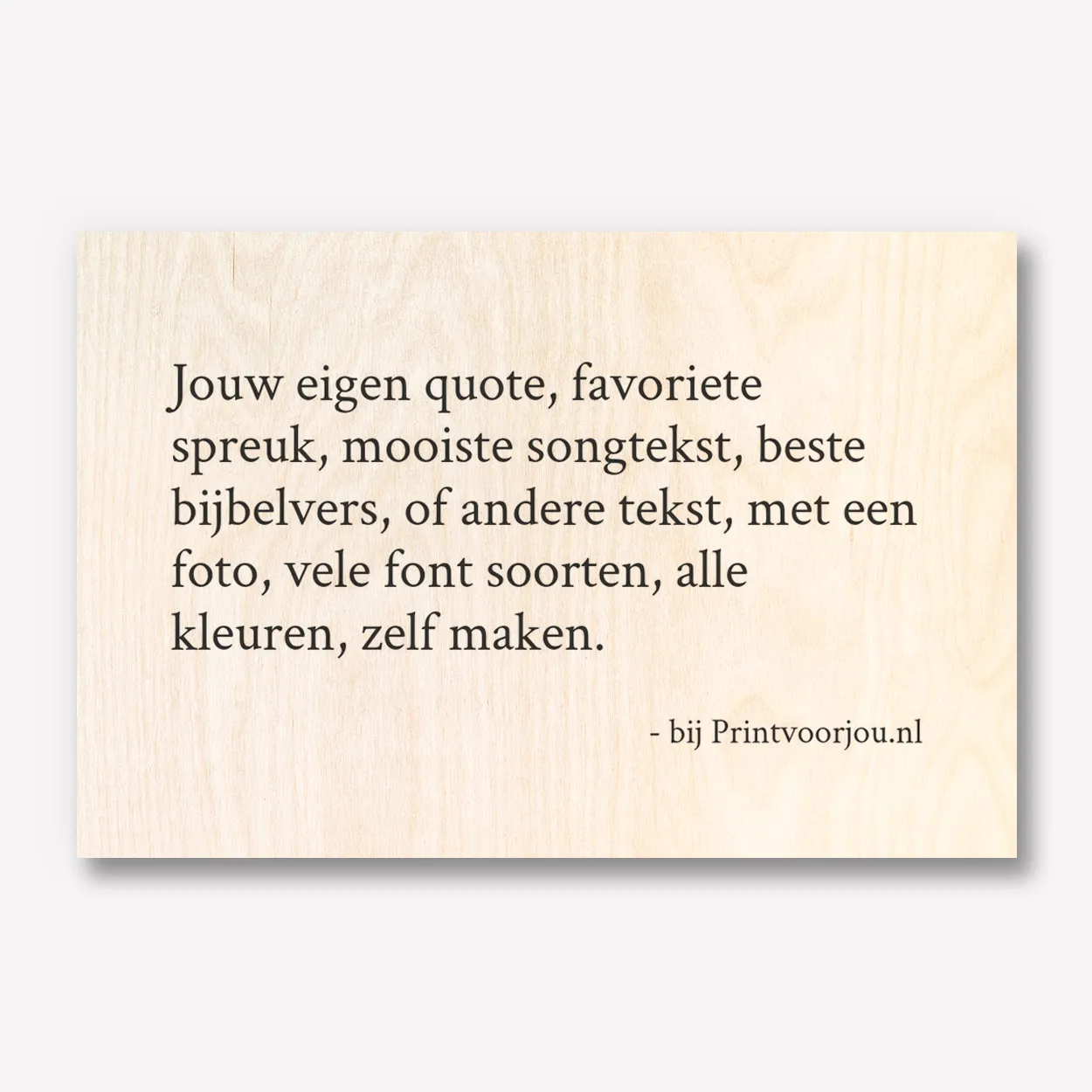 Hout met tekst 60x40