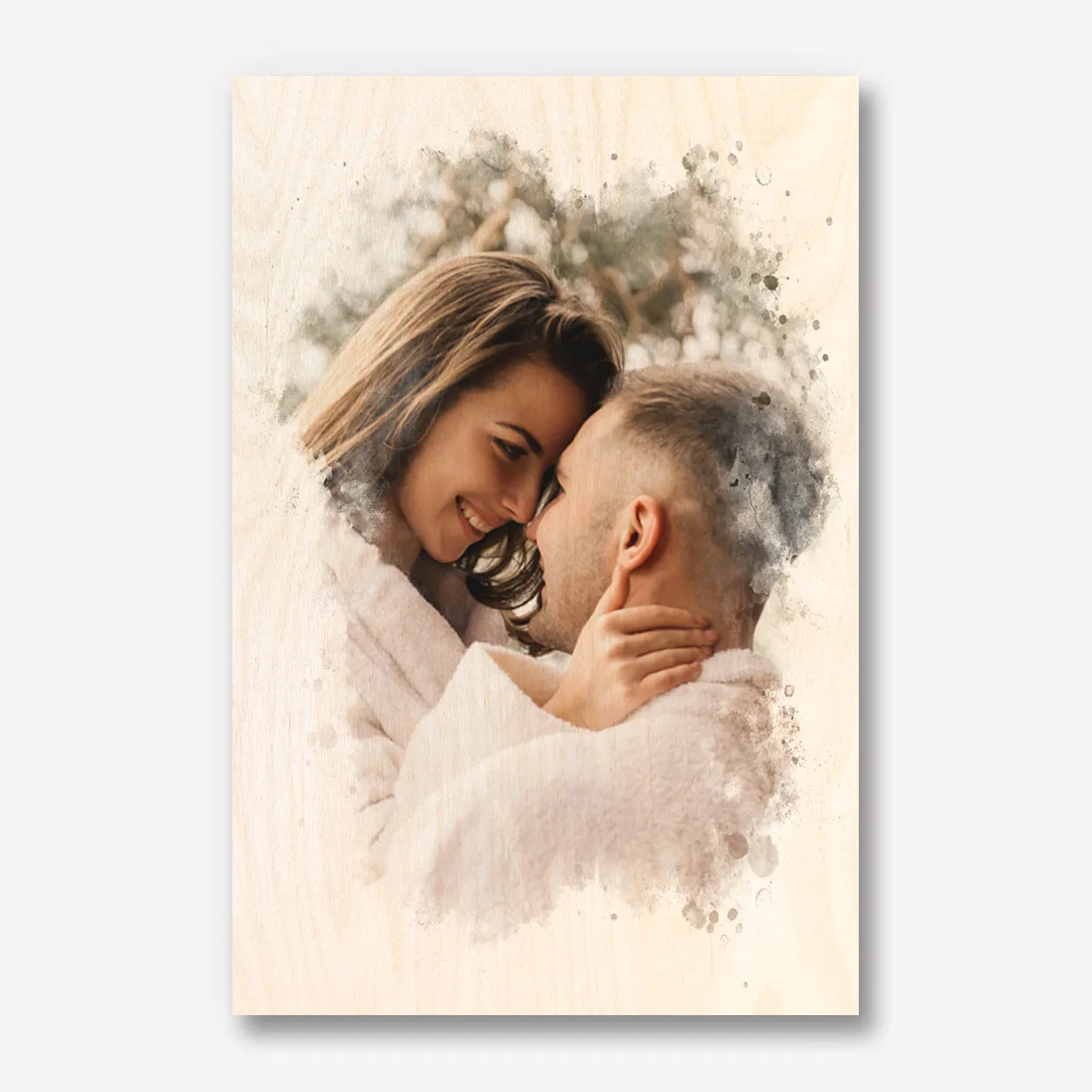 Waterverf Foto op Hout 60x90