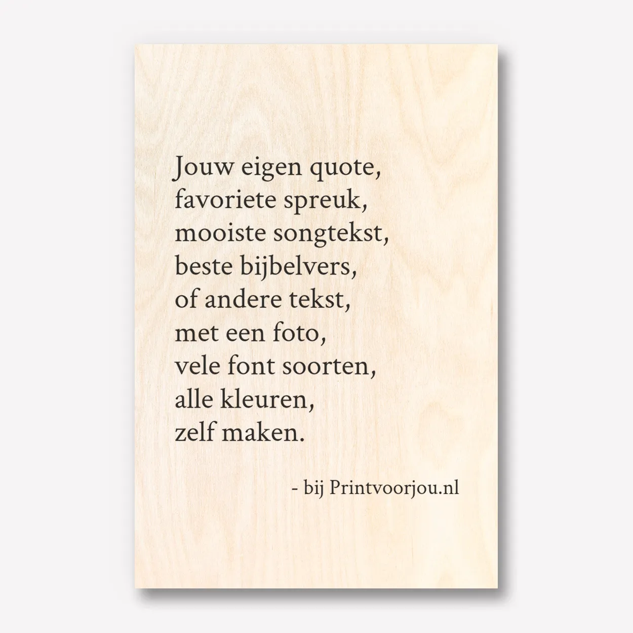 Hout met tekst 60x90