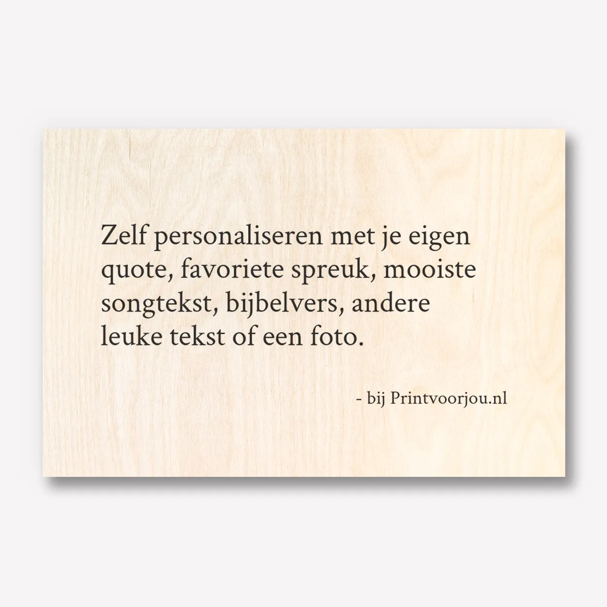 Hout met tekst 90x60
