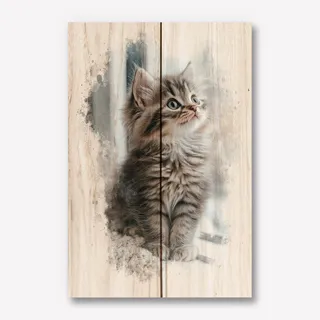 Foto op Hout 20x30 Waterverf stijl