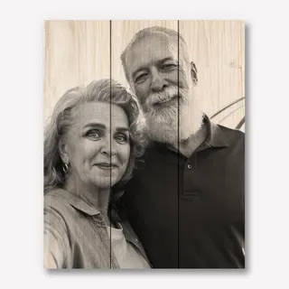 Zwart wit  Foto op Hout 30x40
