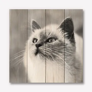 Zwart wit Foto op Hout 40x40