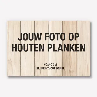 Jouw foto op houten planken 60x40