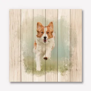 Foto op Hout 60x60 Waterverf stijl