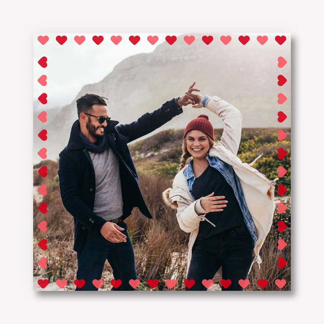 Karton foto met hartjes 20x20