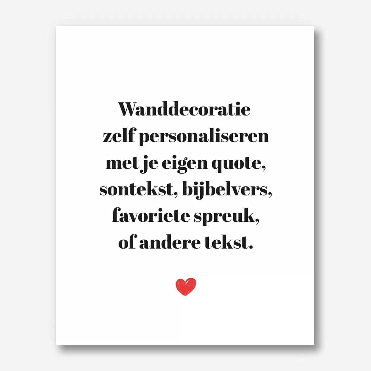 Tekst Karton 30x40 met hartje