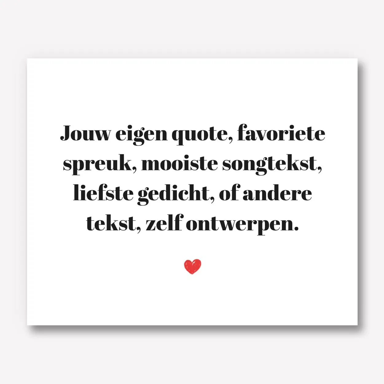 Tekst Karton 40x30 met hartje