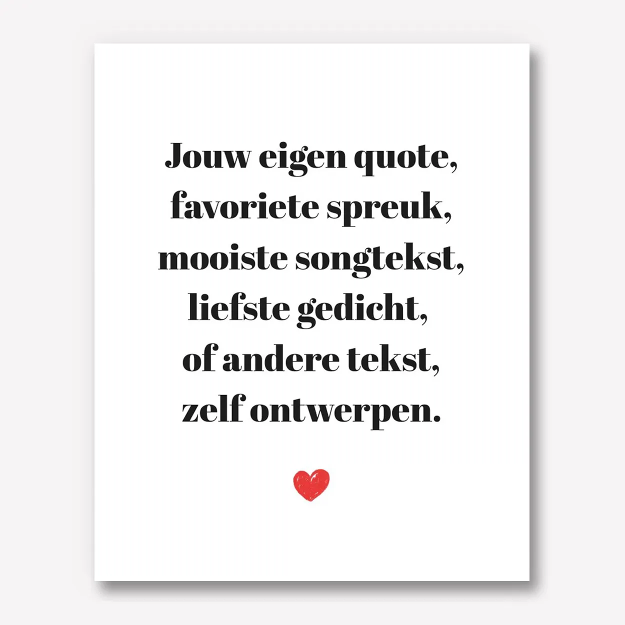 Tekst Karton 40x50 met hartje