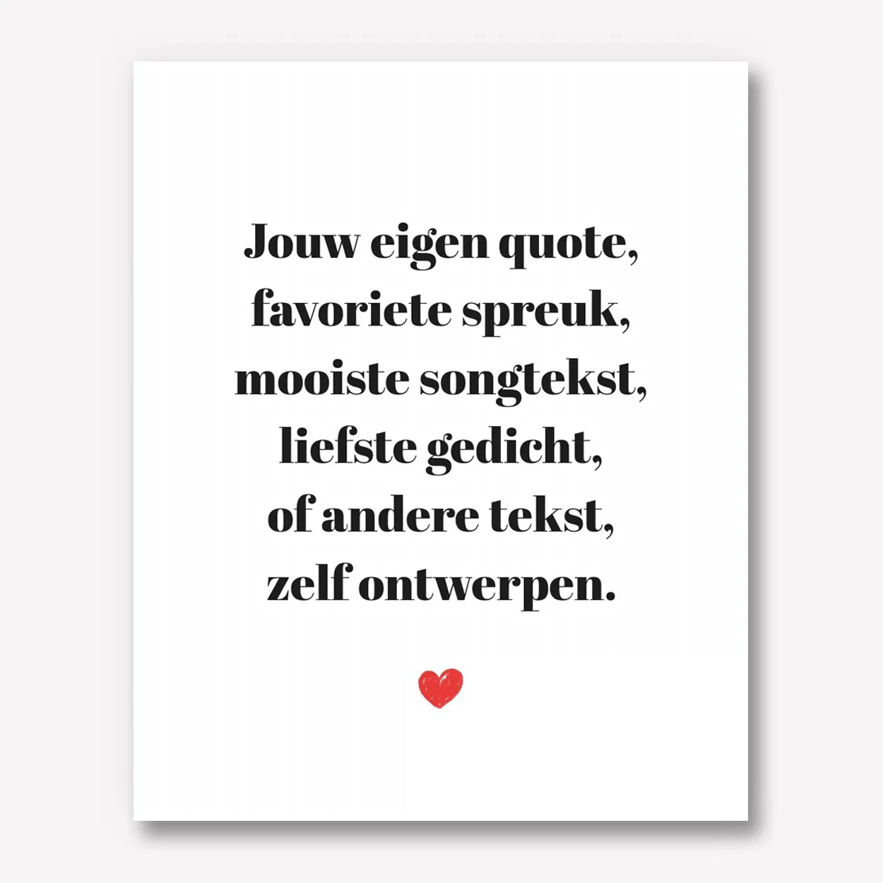 Tekst Karton 50x60 met hartje