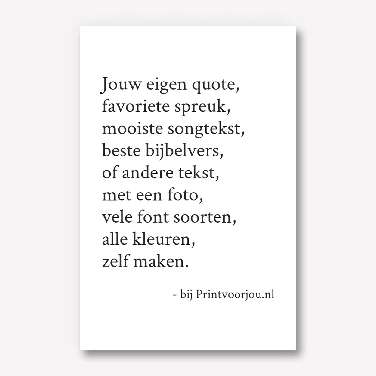 Karton met tekst 50x70