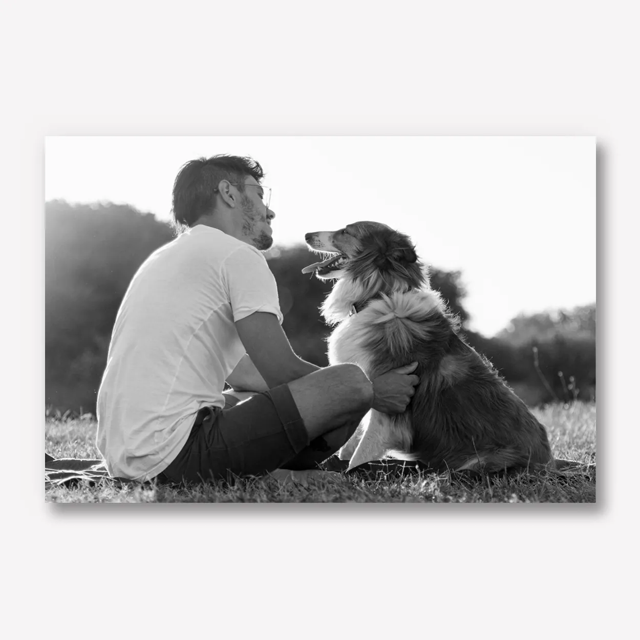 Foto op karton zwart wit 60x40
