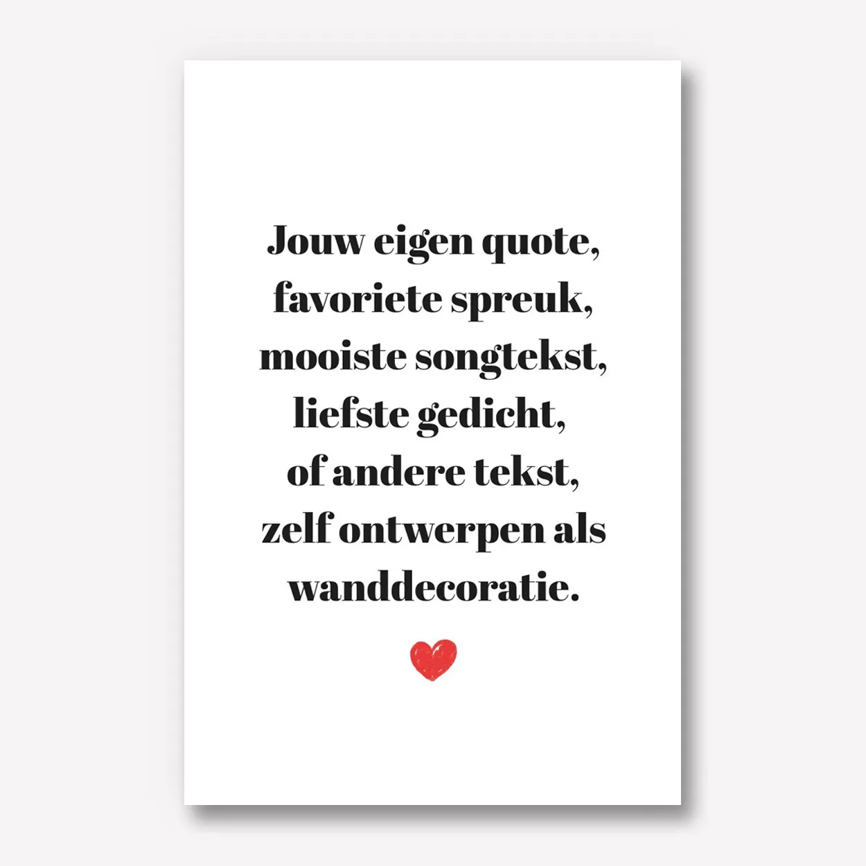 Tekst Karton 60x90 met hartje