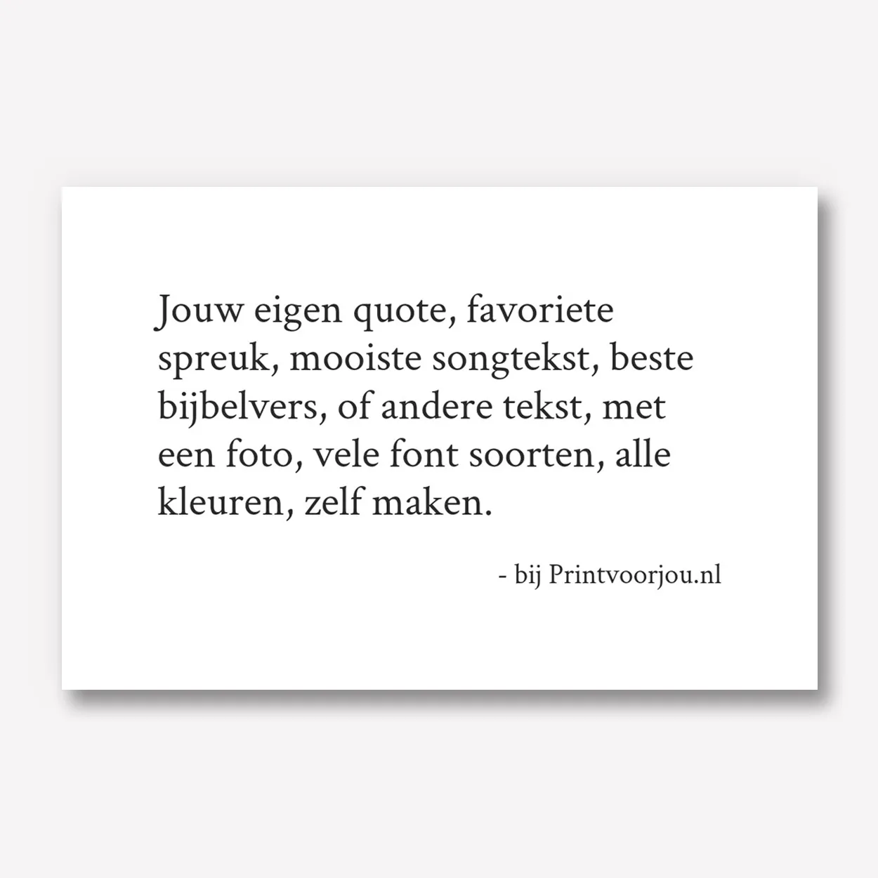 Karton met tekst 70x50