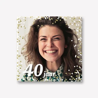 Foto tegeltje met leeftijd vrouw