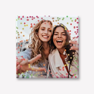 Foto tegeltje feestelijke confetti