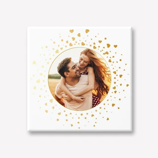 Lief cadeau tegeltje met foto hartjes