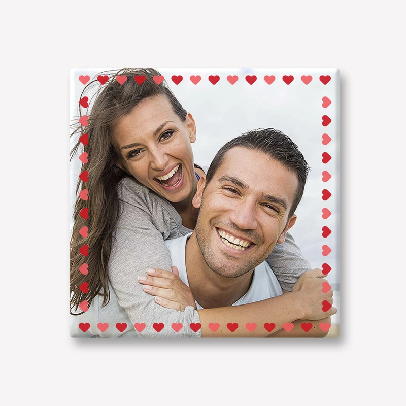Hartjes foto valentijn tegeltje eigen tekst
