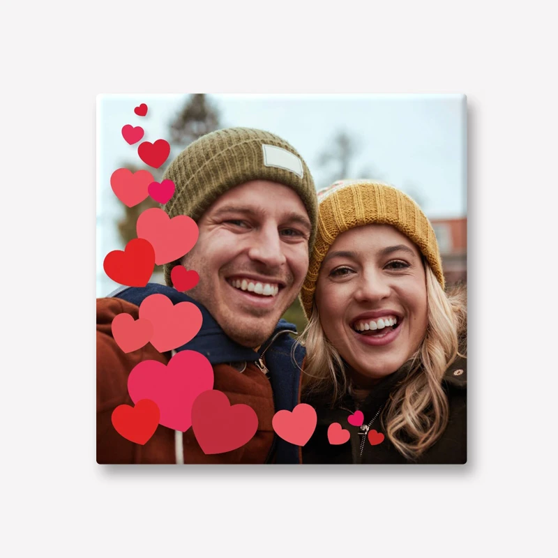 Valentijn foto tegeltje eigen tekst
