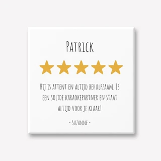 Grappig Naam review tegeltje maken met eigen tekst