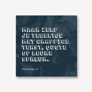 Stoer tekst tegeltje donker blauw 