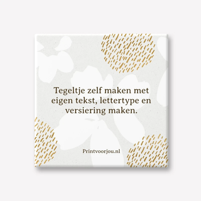 Stijlvol tekst tegeltje wit goud